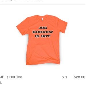 Barstool Sports shirt. “Joe Burrow is hot” Size - Medium Worn once! Color-Orange